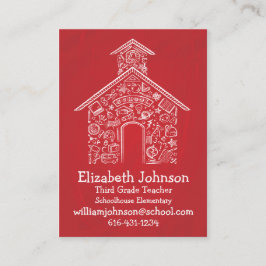 校舎の先生の名刺の赤 名刺