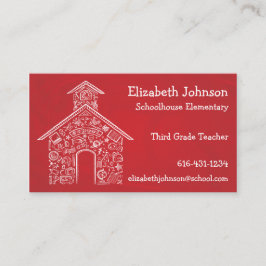 校舎の先生の名刺の赤 名刺