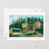 校舎及び郵便局の外観 ポストカード (正面/裏面)