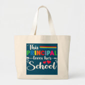 校長おもしろいは学校の先生が好きだ ラージトートバッグ (正面)