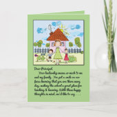 校長ご苦労さまスマイルを顔 サンキューカード (正面)