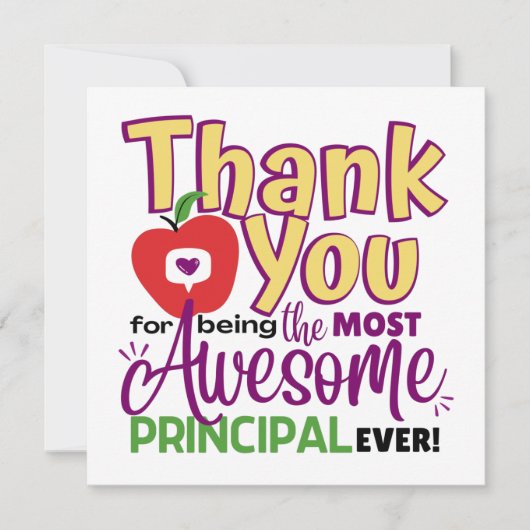 校長に感謝素晴らし カード (正面)