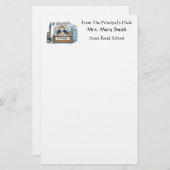 校長のためのパーソナライズな静止した 便箋 (正面/裏面)