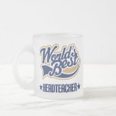 校長のギフトのための(世界のベスト) フロストグラスマグカップ (左)