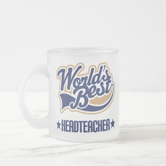 校長のギフトのための(世界のベスト) フロストグラスマグカップ (左)