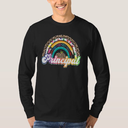 校長レインボーヒョウ学校校長 Tシャツ (正面)