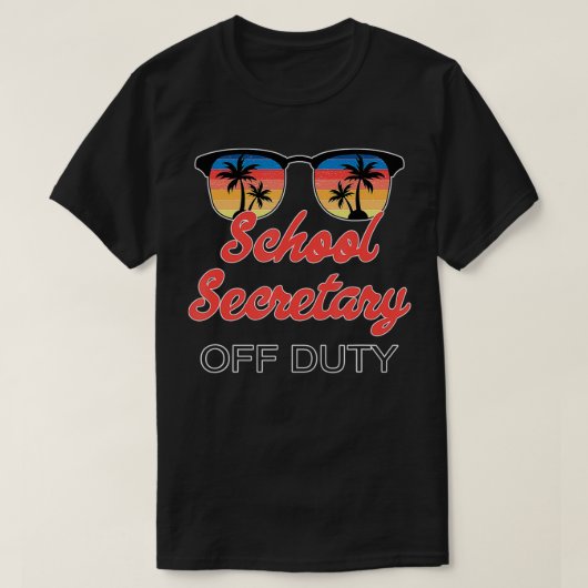 校長勤務外ヴィンテージレトロ夕日 Tシャツ (デザイン正面)
