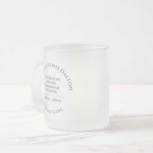 校長女の子曇りガラスのコーヒーマグ フロストグラスマグカップ (正面左)