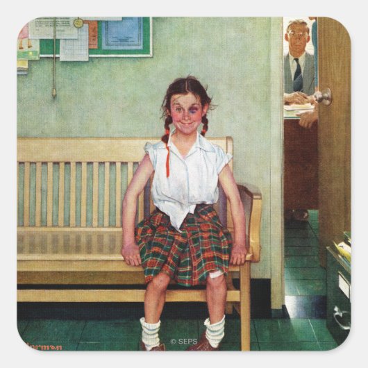 校長室の外 スクエアシール (正面)