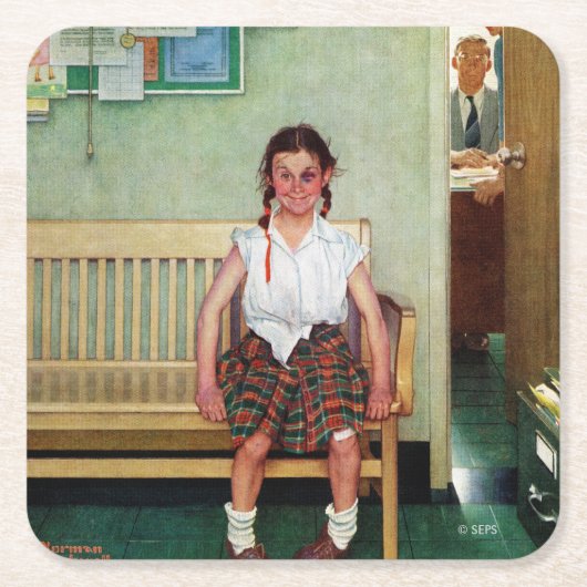 校長室外又は更衣 スクエアペーパーコースター (正面)