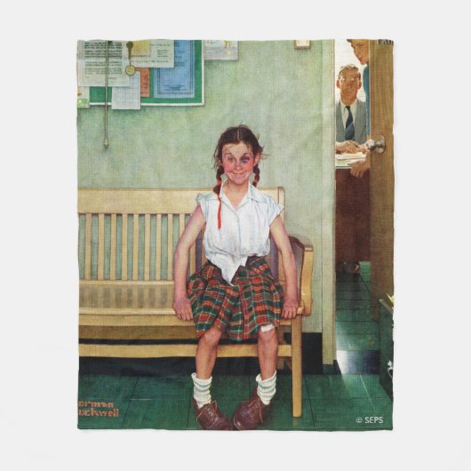 校長室外又は更衣 フリースブランケット (正面)