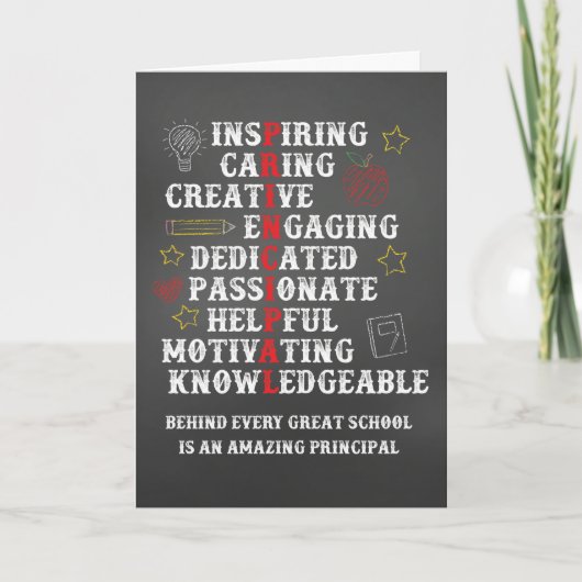 校長感謝のお礼黒板 カード (正面)