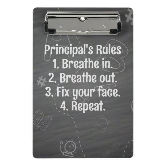 校長規則「顔の修正」をパーソナライズ ミニクリップボード (正面)