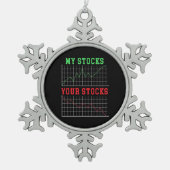 株を投資する スノーフレークピューターオーナメント (正面)