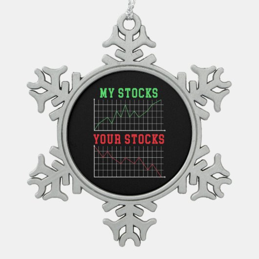 株を投資する スノーフレークピューターオーナメント (正面)