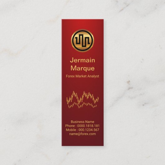 株シンプル式取引所グラフ(赤い部分) スキニー名刺 (正面)