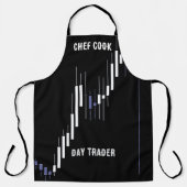 株価ろうそく立ちチャート名モノグラム エプロン (正面)