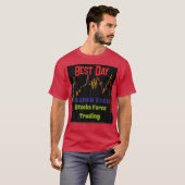 株価ろうそく足チャート日最高のトレーダー Tシャツ (正面フル)