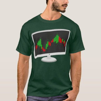 株価キャンドルスティックComputerChartデザイン Tシャツ