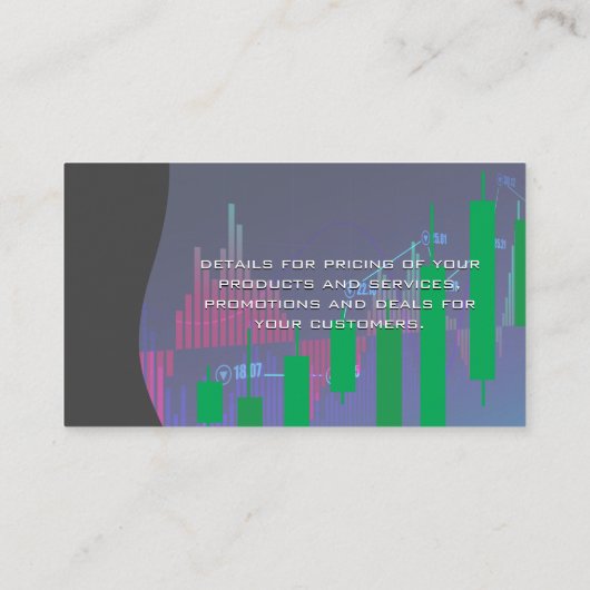 株価グラフ |ろうそく立ち図（緑） 名刺 (裏面)