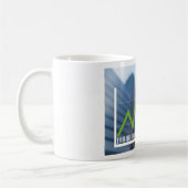 株価タッチスクリーンコンセプトを示す人 コーヒーマグカップ (左)