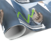 株価タッチスクリーンコンセプトを示す人 ラッピングペーパー (ロールコーナー)