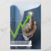 株価タッチスクリーンコンセプトを示す人 便箋 (正面)