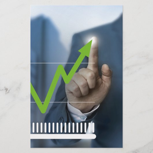 株価タッチスクリーンコンセプトを示す人 便箋 (正面)