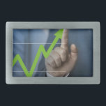 株価タッチスクリーンコンセプトを示す人 長方形ベルトバックル<br><div class="desc">株価タッチスクリーンコンセプトを示す人</div>