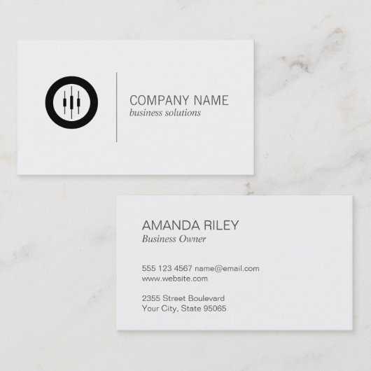 株価チャートのアイコン 名刺 (正面/裏面)