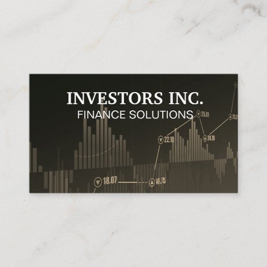 株価チャートの背景 名刺 (正面)