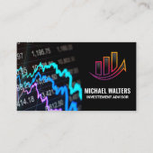 株価チャート | 財務ロゴ 名刺 (正面)