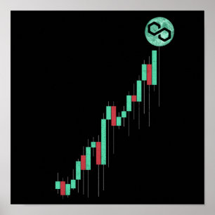 株価図多角形のマティックコイン取引暗号HODL ポスター