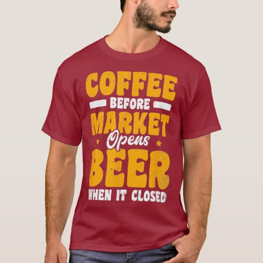 株取引デザインコーヒービアギフト Tシャツ (正面)