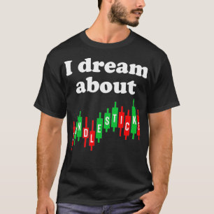 株式おもしろい市場の日取引業者ろうそく立て Tシャツ