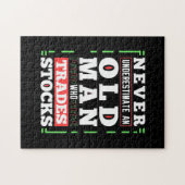 株式を取引する老人の投資家としての力 ジグソーパズル (横)