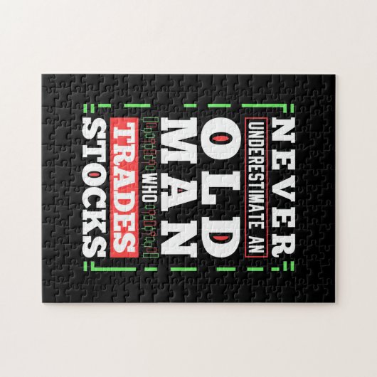 株式を取引する老人の投資家としての力 ジグソーパズル (横)