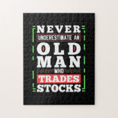 株式を取引する老人の投資家としての力 ジグソーパズル (縦)