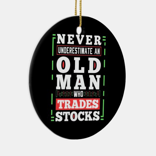 株式を取引する老人の投資家としての力 セラミックオーナメント (右)