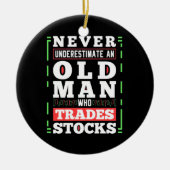 株式を取引する老人の投資家としての力 セラミックオーナメント (正面)