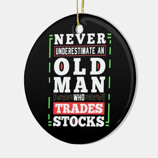 株式を取引する老人の投資家としての力 セラミックオーナメント (左)