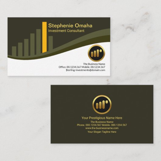 株式スタイリッシュ取引所の市区町村ブロックグラフ投資 名刺 (正面/裏面)