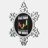 株式トレーダーが戦っている投資家 スノーフレークピューターオーナメント (右)