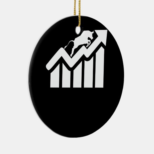 株式トレーダーのギフト取引のための強気株式市場 セラミックオーナメント (右)