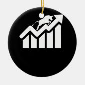 株式トレーダーのギフト取引のための強気株式市場 セラミックオーナメント (正面)