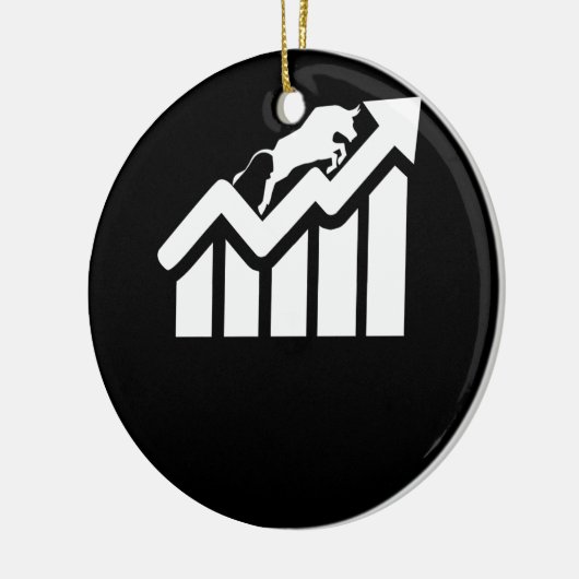 株式トレーダーのギフト取引のための強気株式市場 セラミックオーナメント (左)