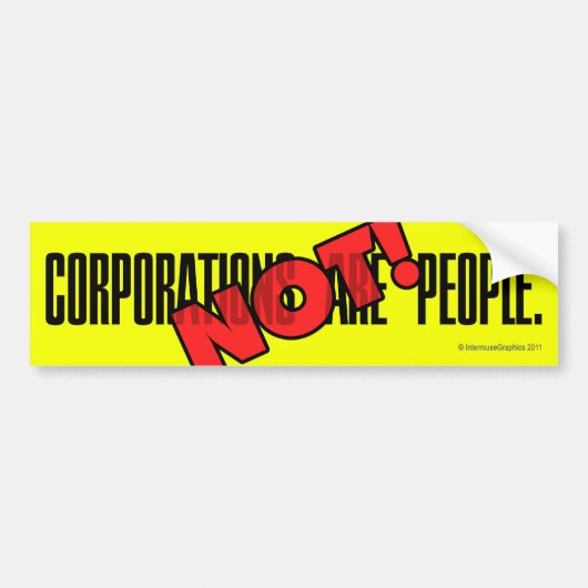 株式会社は人々です。 ない! バンパーステッカー (正面)
