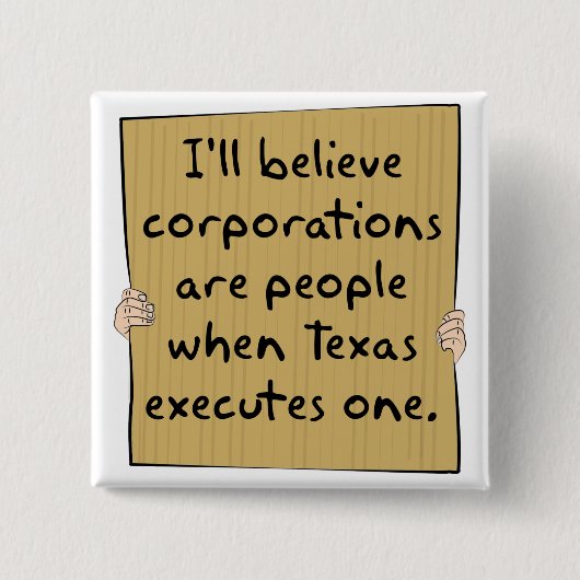 株式会社は人々時テキサス州Excutes 1です 缶バッジ (正面)