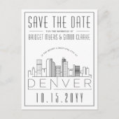 株式会社デンバー |スタイル設定されたスカイライン日付を保存 ポストカード (正面)