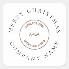 株式会社ロゴ名メリークリスマス スクエアシール
